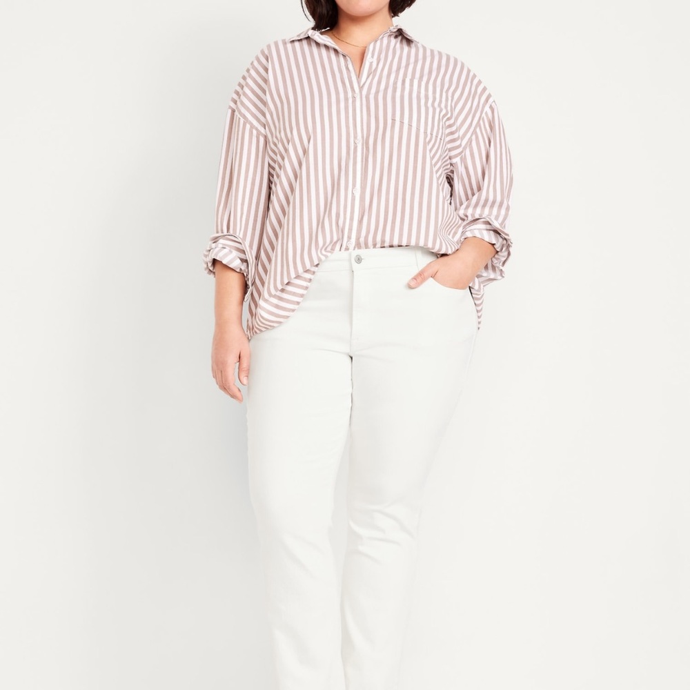 Old Navy Women's High-Rise Wow Straight Jeans - White